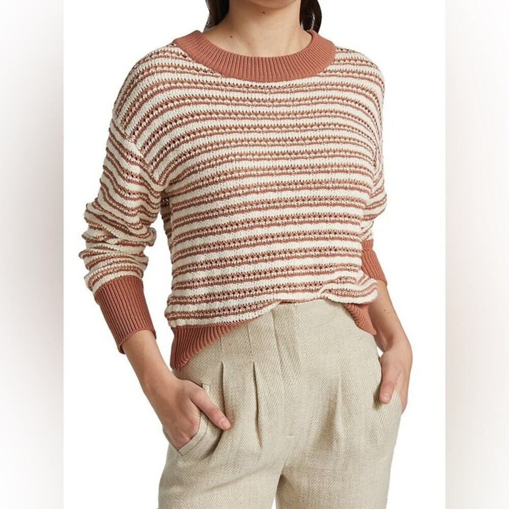 Veronica Beard Bisa Striped Cotton Sweater